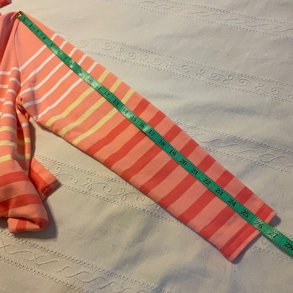 L L Bean Sunset Stripe Rugby Henley Snap Pullover Womens M Costal Preppy Top - Picture 12 of 13